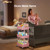 Pipishell 3 Tier Rolling Cart Organizer, Plastic Rolling Cart with Lockable Wheels & Reinforced Handle, Lightweight Utility Cart Storage Cart for Nursery, Kitchen, Bathroom, Craft Room, Pink, PIUC14P