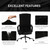 Water Resistant Office Chair Cover with Durable Zipper - Stretchable Universal Computer Chair Covering - Smooth Soft Polyester Slipcovers for Rotating Boss Chair, Desk Chair (Black)