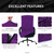 Stretch Computer Office Chair Cover with Durable Zipper - Universal Washable Removable Spandex Rotating Boss Chair Slipcovers - Anti-dust Soft Desk Chair Seat Protector for Dogs, Cats, Pets (Purple)