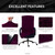 DIVA EN CAMINO DEC Office Chair Cover with Durable Zipper - Stretchable Universal Computer Chair Covering - Smooth Soft Polyester Slipcovers for Desk Chair, High Back Chair - Plum