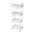 4 Tier Rolling Utility Cart with Handle,REBECAT Utility Cart Made of Multifunctional Storage Organizer Tool for Kitchen,Bathroom,Living Room,Office(White)