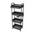 4 Tier Rolling Utility Cart with Drawer,REBECAT Utility Cart Made of Multifunctional Storage Organizer Tool for Kitchen,Bathroom,Living Room,Office(Black)