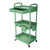 REBECAT 3 Tier Rolling Utility Cart with Drawer,Rolling Storage Cart,Storage Cart for Kitchen,Bathroom,Living Room, Organizer with Iron Wheels(Green)