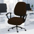 DIVA EN CAMINO DEC Stretchable Desk Office Chair Seat Covers - Universal Stretch Computer Chair Slipcover - Washable Rotating Backrest Coverings & Cushion Protectors for Dogs, Cats, Pets, Brown