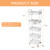 5 Tier Rolling Utility Cart with Handle,REBECAT Utility Cart Made of Multifunctional Storage Organizer Tool for Kitchen,Bathroom,Living Room,Office(White)