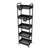 5 Tier Rolling Utility Cart with Handle,REBECAT Utility Cart Made of Multifunctional Storage Organizer Tool for Kitchen,Bathroom,Living Room,Office(Black)