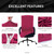 Stretch Computer Office Chair Cover with Durable Zipper - Universal Washable Removable Spandex Rotating Boss Chair Slipcovers - Anti-dust Soft Desk Chair Seat Protector for Dogs, Cats, Pets - Hot Pink