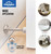 HOMOTEK 48 Pack Heavy Duty Solid Rigid Door Stop with Soft Rubber Tip, Zinc Die Cast Door Stopper Protect Wall & Door, Satin Nickel