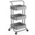 Pipishell 3 Tier Mesh Utility Cart, Rolling Metal Organization Cart with Handle and Lockable Wheels, Multifunctional Storage Shelves for Kitchen Living Room Office Grey