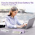 Gloryang Inkless Portable Printer for Travel, Wireless Thermal Printer Supports 8.5 x 11 Inch US Letter Size, Bluetooth Machine Includes Carry Case and 3 Rolls of Thermal Paper Kit, Purple