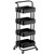 Pipishell 4 Tier Mesh Utility Cart, Rolling Metal Organization Cart with Handle and Lockable Wheels, Multifunctional Storage Shelves for Kitchen Living Room Office Black, PIUC12B