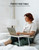 ZEAPTAC Laptop Bed Desk, Foldable Lap Table, Portable Study Table, Laptop Stand with Cup Holder & Tablet Slot & Lifting Handle for Working Writing Drawing & Eating - White