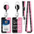 Lanyards for ID Badge Holder for Women Cute, Teacher Lanyard with ID Holder Clip,Retractable Keychain Badge Reel Heavy Duty, Teacher Nurse Work Office Gifts (#9:Black & Pink Panther)