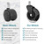 TICONN Office Chair Caster Wheels Set of 5 for Tile, Hardwood Floors and Carpets, Universal Fit for Most Chairs (Transparent)