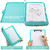 Clipboard with Storage,A4 Clipboards with Pen Holder,Heavy Duty Plastic Storage Clipboard with Low Profile Clip,Nursing Clipboards Folder Side-Opening,Smooth Writing Clip Board for Office-Blue Green