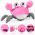 Crawling Crab Baby Girl Toy: Tummy Time Toys for Infant 3 6 9 12 18 24 36 Months, Pink Walking Dancing Sensing Crab for Toddler Age 1 2 3 4, 1st Music Birthday Gifts for Girls