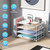 gianotter 2025 New Large Capacity Desk Organizer with Detachable Magazine Holder, 4-Tier Paper Organizer Letter Tray, Desk Accessories for A4 Paper and Document Storage(White)