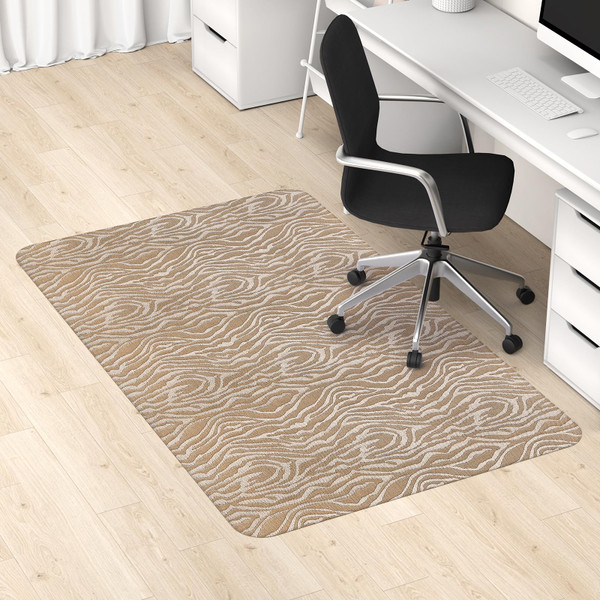 Blvornl Office Chair Mat for Hardwood Floor, 45" x 53" Desk Chair Mat for Hard Wood and Tile Floor, Large Anti-Slip Hard Floor Protector Rolling Chair Mat, PVC Mat Desk Rug for Office Home, Wood Grain