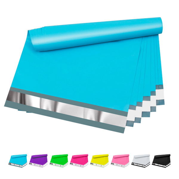 Vapulcio Poly Mailers 9x12 inch 100 Pcs, Blue Plastic Mailing Envelopes with 2.4mil Thickness, Waterproof and Tear-resistant Shipping Bags for Clothing, Tamper Proof Self-Seal Mailers Poly Bags