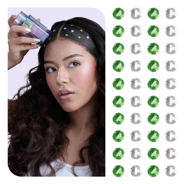 Hally Hair Spring Gems, Hair Accessory- Includes Hair Styling Tool with 240 Multicolored Adhesive Gem Stickers Hair Jewels - Stylish Hair Accessories