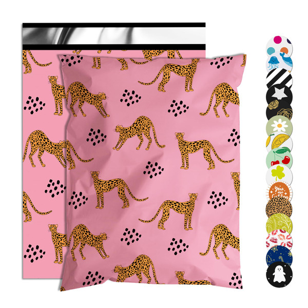 Jowlroel Poly Mailer 12x15.5 Inch 50 Pcs, Waterproof and Tear-Resistant Shipping Bags for Clothing, Strong Mailing Bags with Self-Seal, Cute Packaging Bags for Small Business - Animal Printed