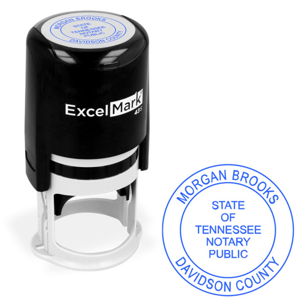 ExcelMark Self Inking Notary Stamp - Official State Seal - Tennessee - Round ExcelMark Self Inking Notary Stamp - Official State Seal - Tennessee - Round