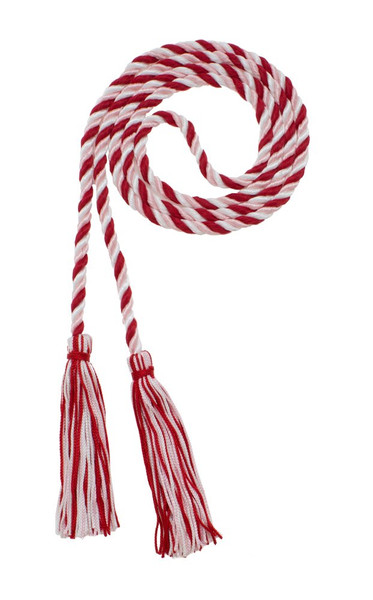 Tassel Depot Graduation Honor Cord - RED/LT Pink/White - Every School Color Available - Made in USA