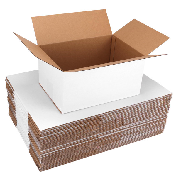 SPEPLA Shipping Boxes 10x7x5 Set of 40, White Corrugated Cardboard Box for Mailing Business Packaging