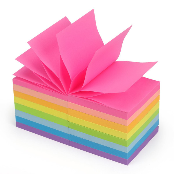 16 Pads Pop Up Sticky Notes 3x3 Refills Bright Colors Self-Stick Notes Pads Super Adhesive Sticky Notes Great Value Pack