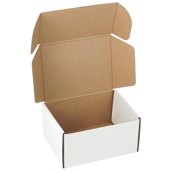 10 Pack 8"x6"x4" inch Small Shipping Boxes White Corrugated Cardboard Box for Small Business, Mailer, Shipping, and Packing
