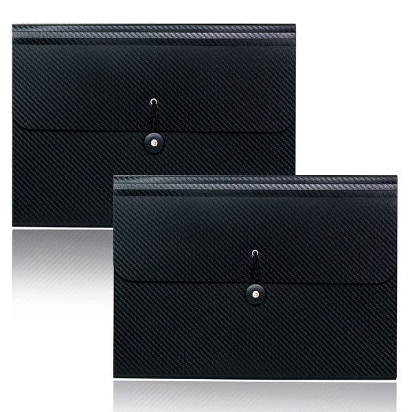 Cesil 2Pcs Expanding File Folders, 13 Pockets File Organizer Accordion File Holder with Elastic Buckles Closure, A4 Paper Document Organizer for Home School Office