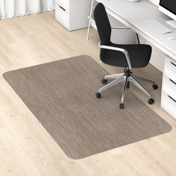 Blvornl Office Chair Mat for Hardwood Floor, 35" x 48" Desk Chair Mat for Hard Wood and Tile Floor, Large Anti-Slip Hard Floor Protector Rolling Chair Mat, PVC Mat Desk Rug for Office Home, Dark Brown