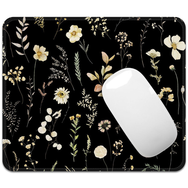 Square Mouse Pad with Stitched Edge, Premium Mousepad Washable Cloth. Computer Mouse Pad with Non-Slip Rubber Base, Mouse Pads for Computers Laptop Mouse 9.25x7.75x0.12 inch-Flower3