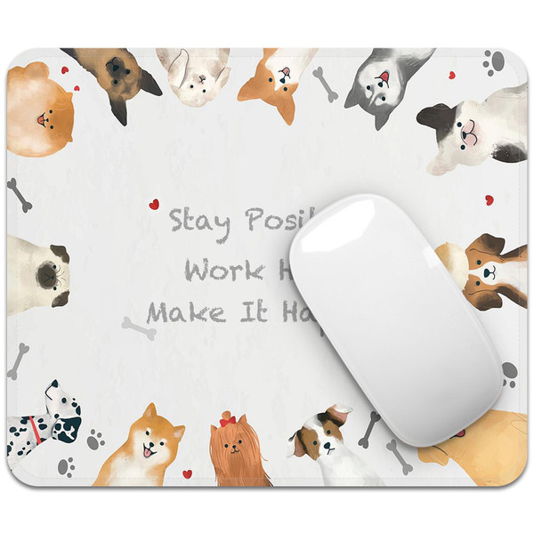 Square Mouse Pad with Stitched Edge, Premium Mousepad Washable Cloth. Computer Mouse Pad with Non-Slip Rubber Base, Mouse Pads for Computers Laptop Mouse 9.25x7.75x0.12 inch-Inspired Dog
