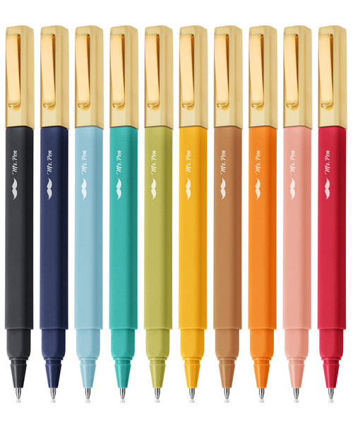 Mr. Pen- Aesthetic Pens, 10 Pack, Vintage Color Ink, Fast Dry, No Smear Bible Pens No Bleed Through, 0.7mm Fine Point Pen, Ballpoint Pens Ballpoint, Fine Tip Pens for Note Taking, Pens Aesthetic
