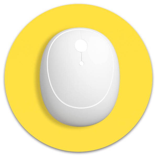 Dapesuom Small Mouse Pad, 6 x 6 Inch Thick Rubber Premium-Textured Non-Slip Portable & Washable Round Mini Mouse Mat for Women Men Wireless Laptops Keyboard Tray Gaming Computer Office Travel, Yellow