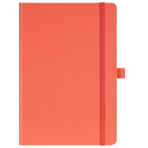 Ruled Notebook/Journal - Classic Lined Journal/Notebook, 5.3'' x 8.26'', Hardcover with Thick Paper, Banded + Pen Holder +Inner Pocket - Coral Pink