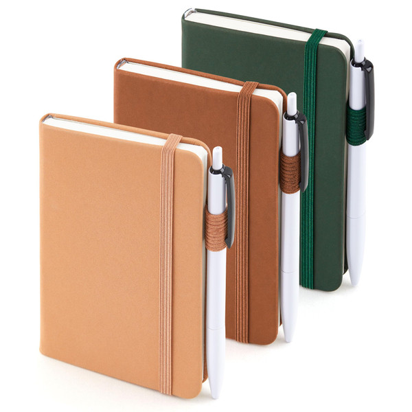 feela Pocket Notebook Journals, Mini Cute Small Hardcover College Ruled Notepad Office School Supplies, with 3 Black Pens, 3.5x 5.5, 3 Pack, A6, Vintage Colors