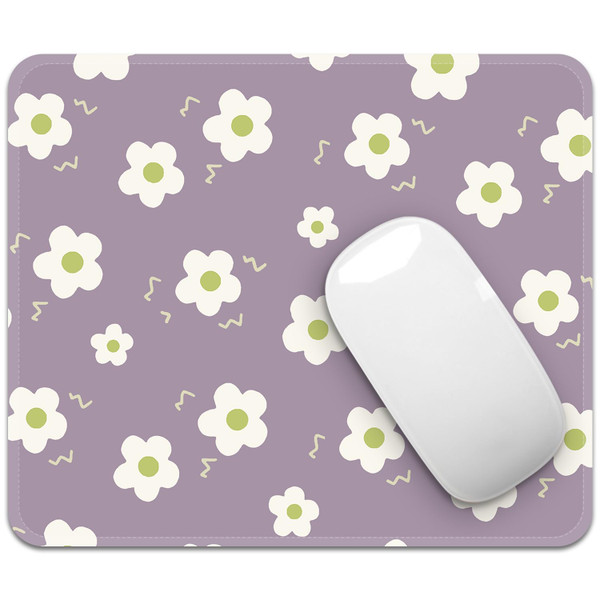 Square Mouse Pad with Stitched Edge, Premium Mousepad Washable Cloth. Computer Mouse Pad with Non-Slip Rubber Base, Mouse Pads for Computers Laptop Mouse 9.25x7.75x0.12 inch-Flower6
