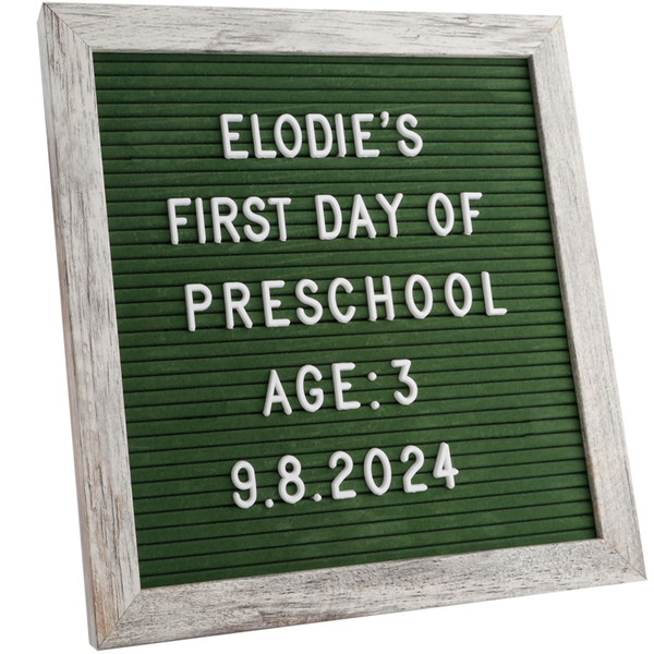 Rustic 10x10 Felt Message Sign with 336 Letters, Numbers & Symbols  Changeable Display for Classroom, Office or Home Decor  Green by Crystal Lemon