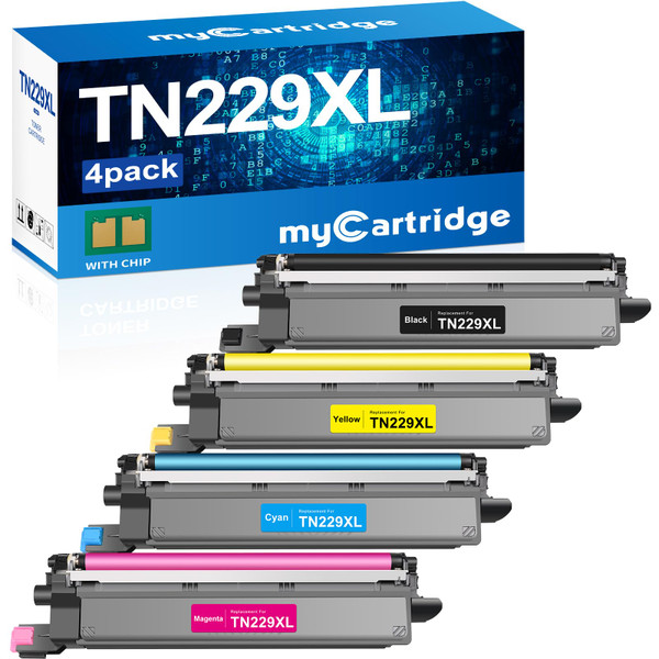 myCartridge Compatible Toner Cartridge Replacement for Brother TN229XL TN229 TN-229XL TN-229XLBK/C/M/Y Toner High Yield 4 Pack Use for MFC-L3780CDW MFC-L3720CDW HL-L3280CDW Printer