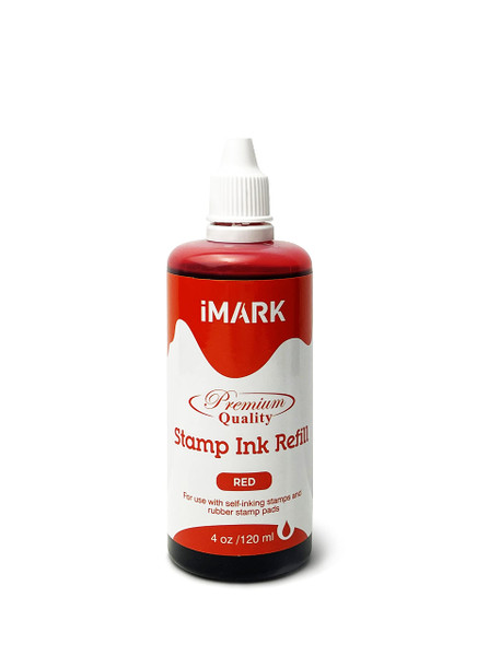 iMARK Premium Refill Ink for Self-Inking Stamps, Daters and Stamp Pads (4 oz, Red)