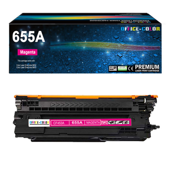 655A Magenta Toner Cartridge Replacement for HP 655A CF453A for HP Color Laser Enterprise M652, M653 Series