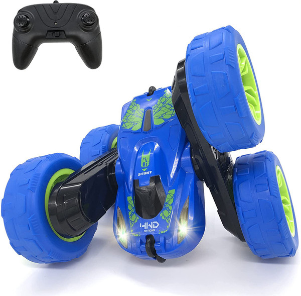 Threeking RC Stunt Car Remote Control Cars with Lights Double-Sided Driving Indoor Outdoor Toys Gifts Presents for 4 5 6 7 8 9 10 11 12 Year Old Kids Boys Girls