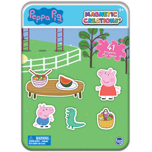 TCG Toys Magnetic Creations Tin: Peppa Pig - Creative Storytelling Playset, 40 Pop-Out Magnets, Beautiful Play Scene, Mix & Play Toy, Kids-Toddlers Ages 3+