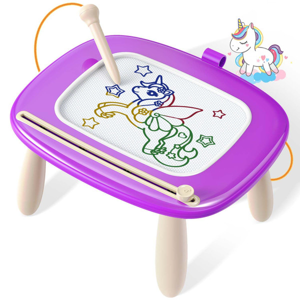 Seimome Doodle Board for Toddler Toys Age 1-2, Magnetic Writing Board, Preschool Learning and Educational Toys for 1 2 3 Years Old Girl Boy Gift for Birthday -Purple