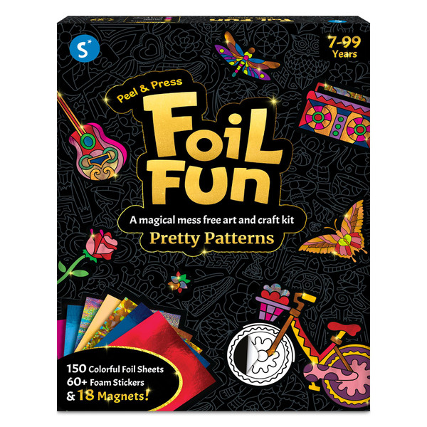 Skillmatics Foil Fun - Pretty Patterns, Easter Basket Stuffers, Mess-Free Art, Magnets, DIY Colorful Creative Activity, Craft Kits, Gifts for Kids, Teens, Adults, Families