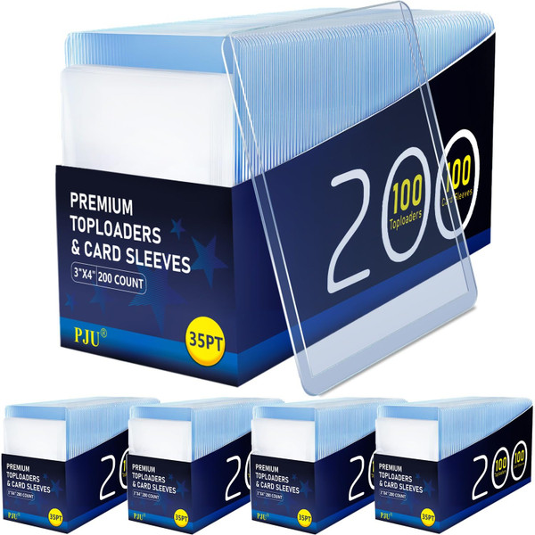 1000 Card Sleeves Top Loads for Cards, 3"x4" Baseball Card Protectors Hard Plastic, Toploads for Cards, Sports Card Holder for Trading Card(500 Hard Card Sleeve + 500 Soft Sleeve) 1000 Card Sleeves Top Loads for Cards, 3"x4" Baseball Card Protectors Hard Plastic, Toploads for Cards, Sports Card Holder for Trading Card(500 Hard Card Sleeve + 500 Soft Sleeve)