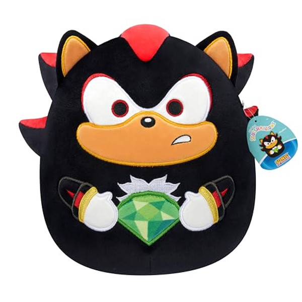 Squishmallows Original 14in Sonic The Hedgehog Shadow Holding Green Emerald Plush (Large)
