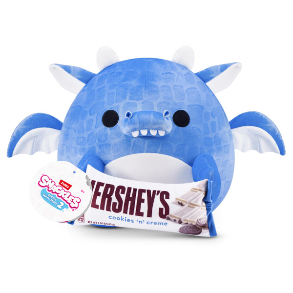 Snackles Series 2 16-inch by ZURU Cuddly Squishy Comfort 16-inch Plush with Licensed Snack Brand Accessory (Dragon&Hershey Cookie n Cream)